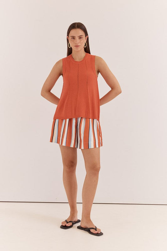 Sass Clothing Krista Pointelle Tank (Burnt Orange)