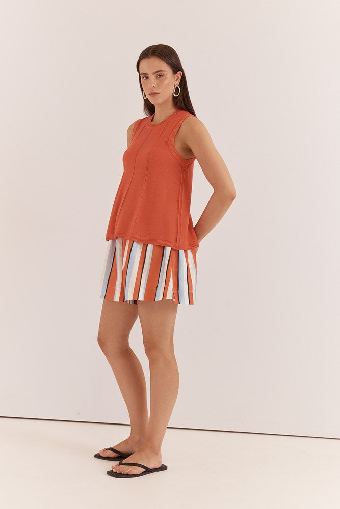 Sass Clothing Krista Pointelle Tank (Burnt Orange)