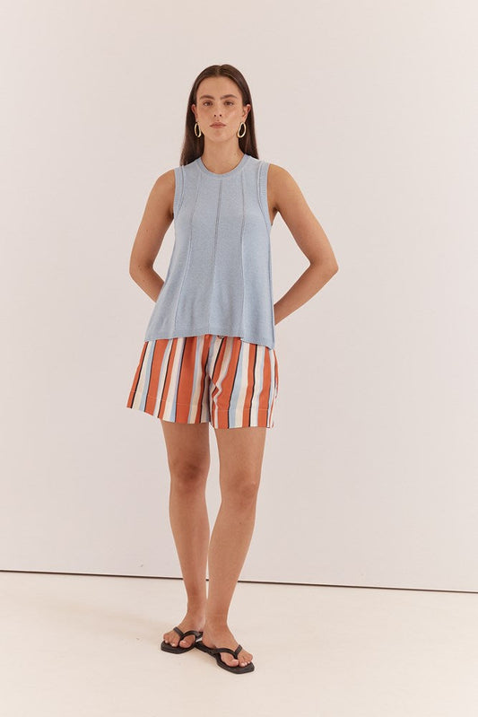 Sass Clothing Krista Pointelle Tank (Pale Blue)