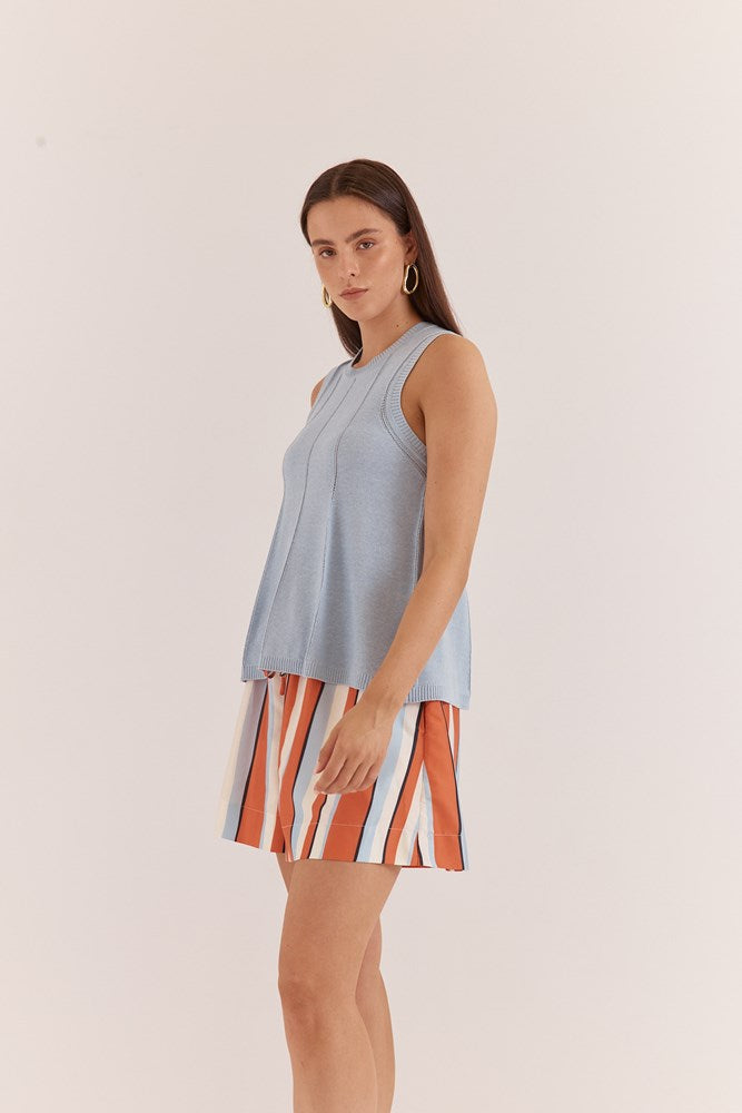 Sass Clothing Krista Pointelle Tank (Pale Blue)