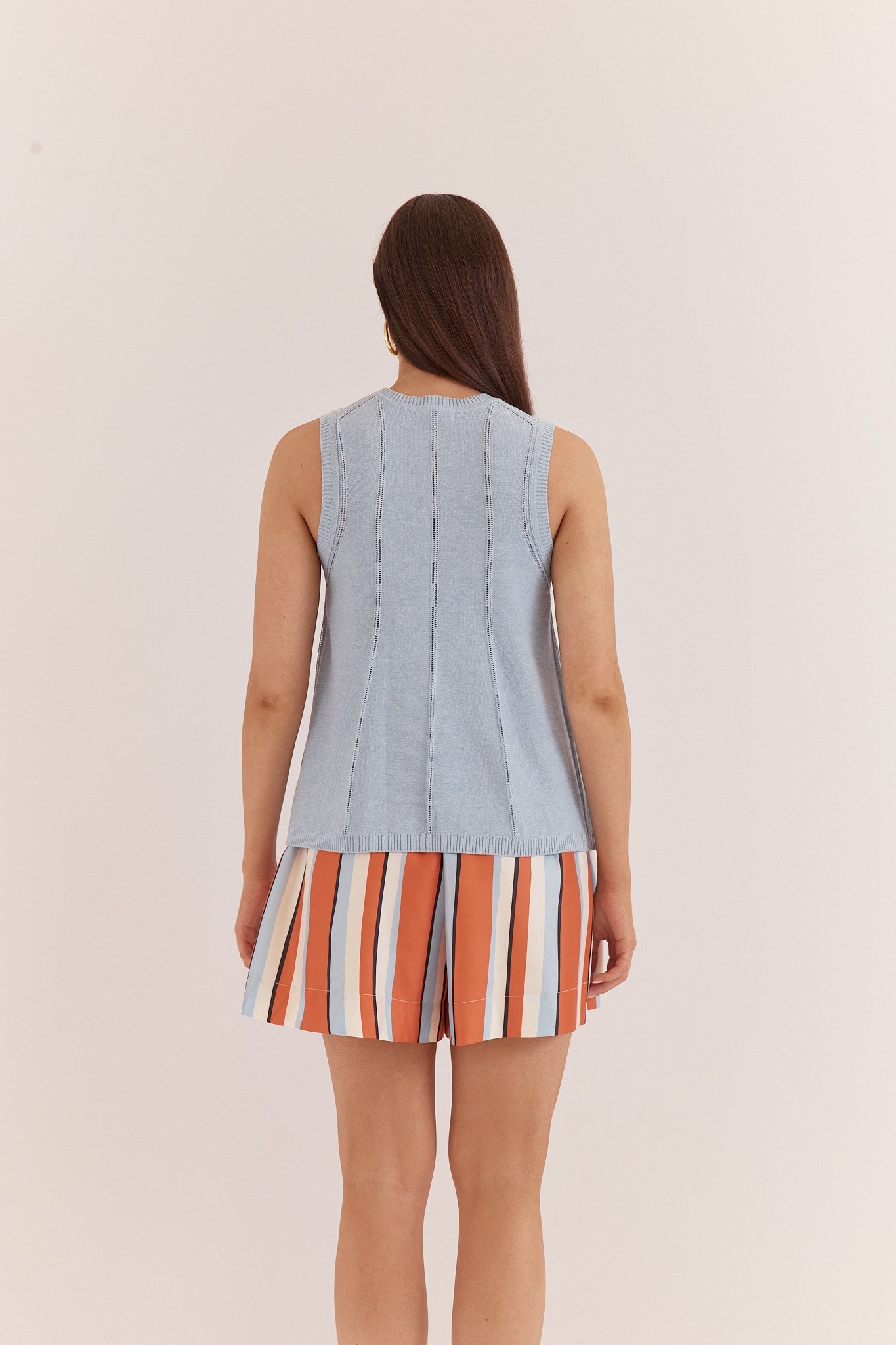 Sass Clothing Krista Pointelle Tank (Pale Blue)