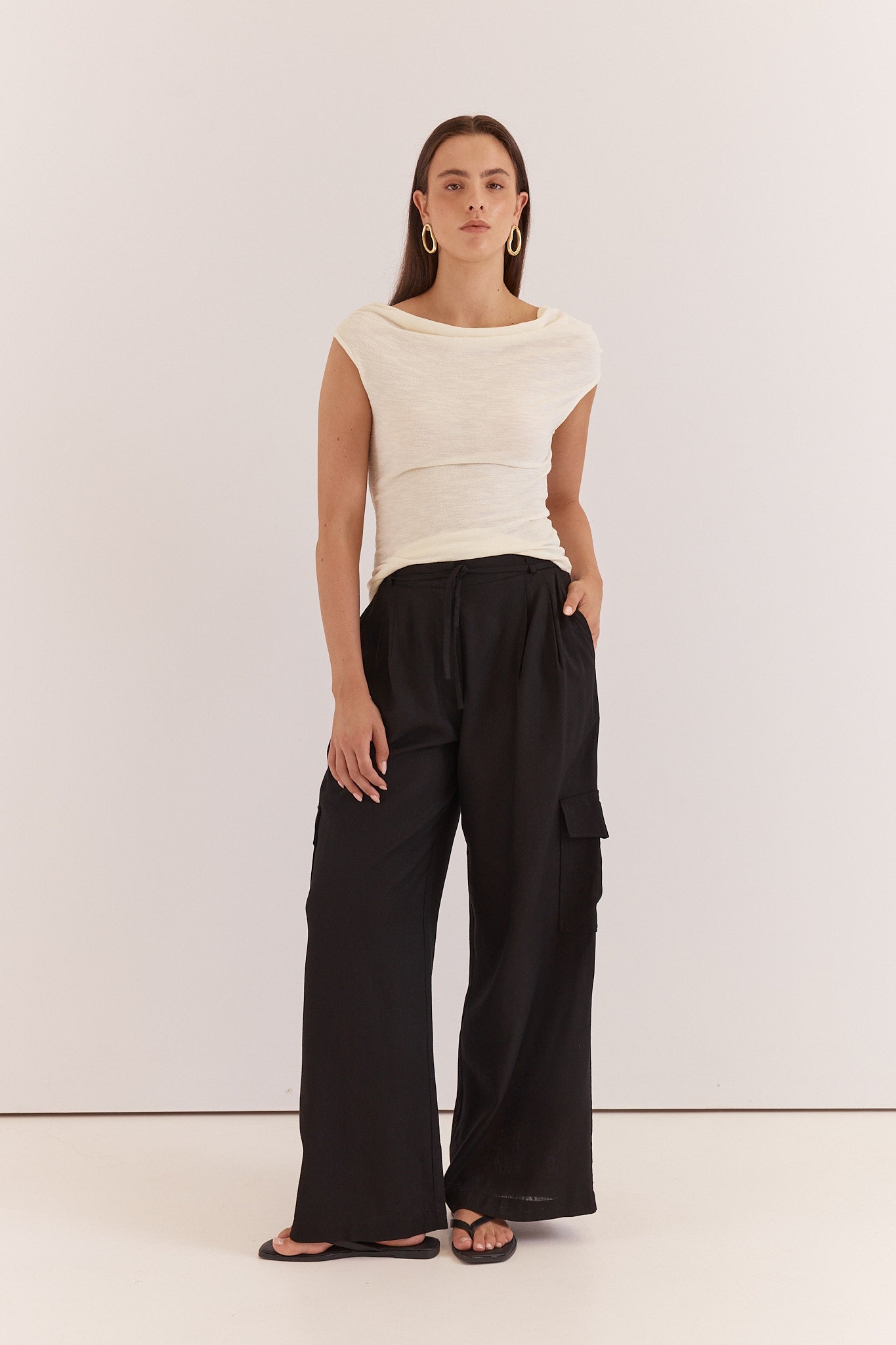 Sass Clothing Katia Cargo Trouser (Black)