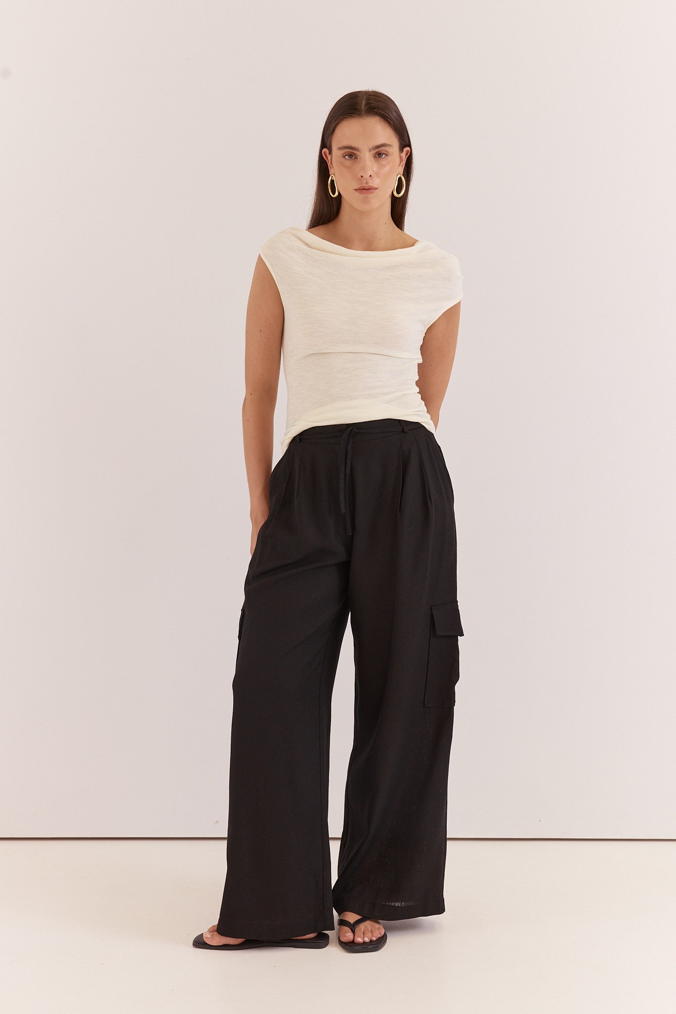 Sass Clothing Talia Jersey Top (Cream)