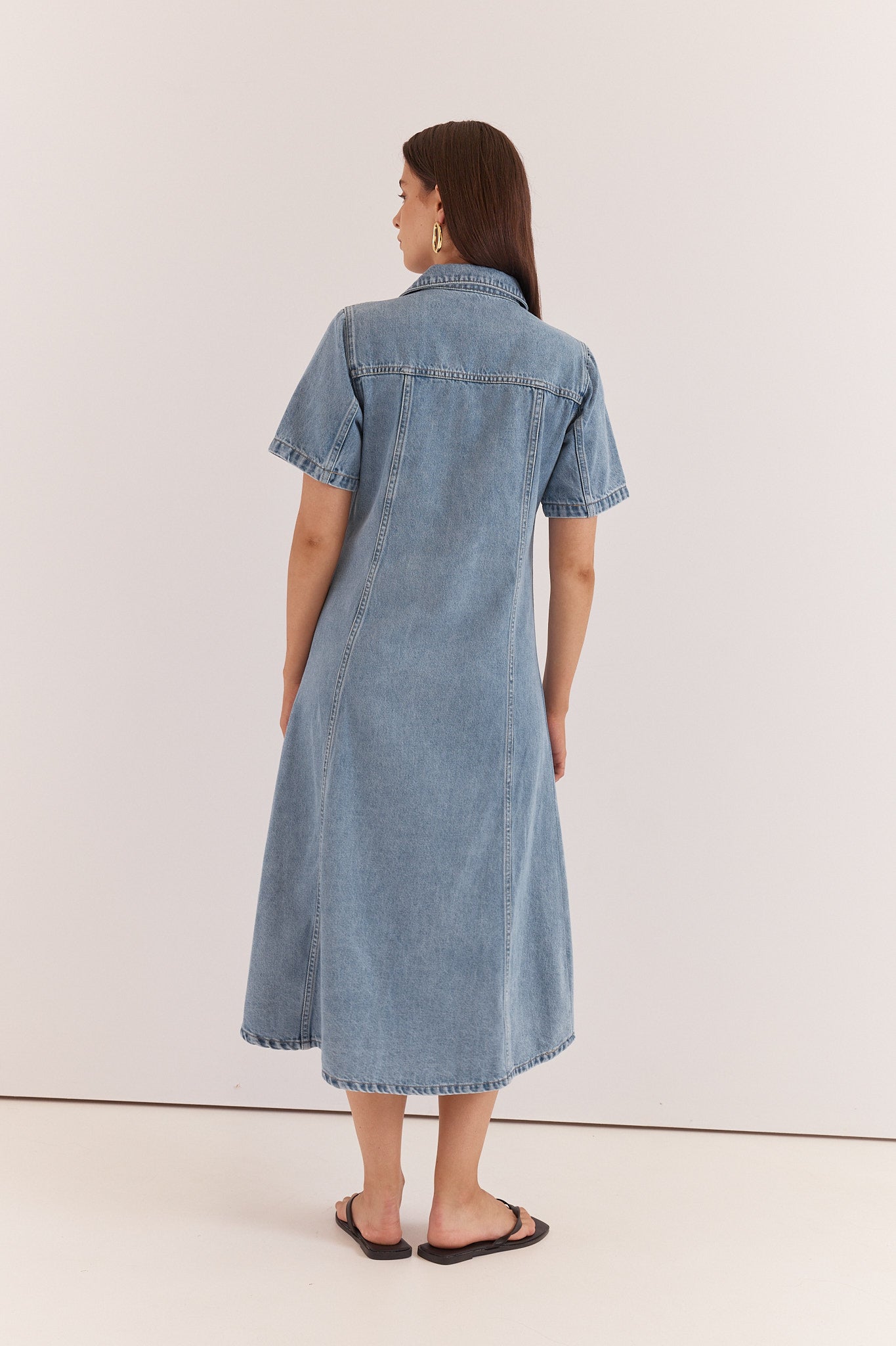 Sass Clothing Kara Denim Midi Dress (90'S Blue)