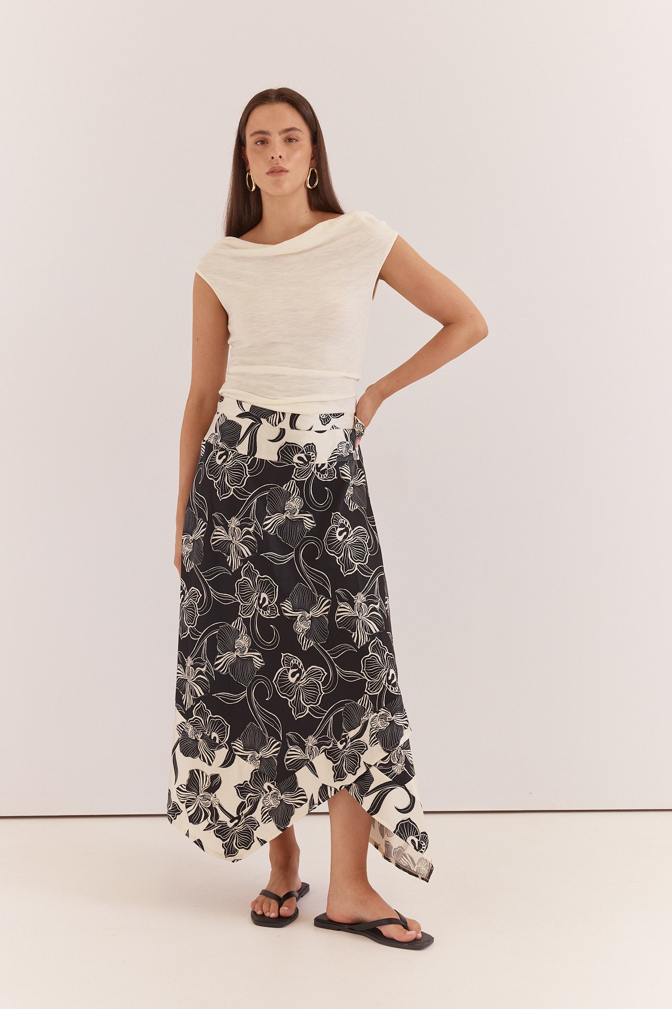Sass Clothing Maribel Asym Wrap Skirt (Snap Dragon)