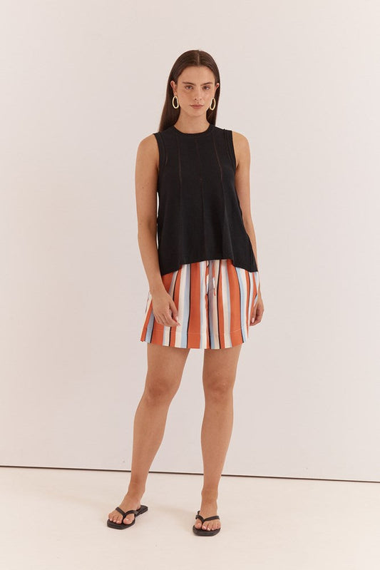 Sass Clothing Sarah Relaxed Short (Multi Stripe Print)