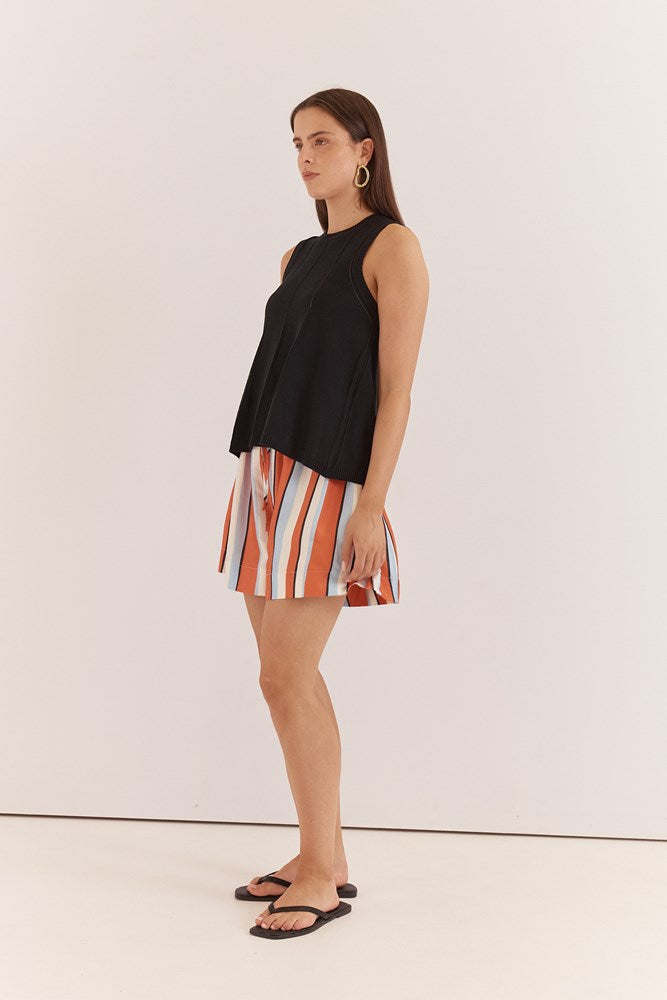 Sass Clothing Sarah Relaxed Short (Multi Stripe Print)