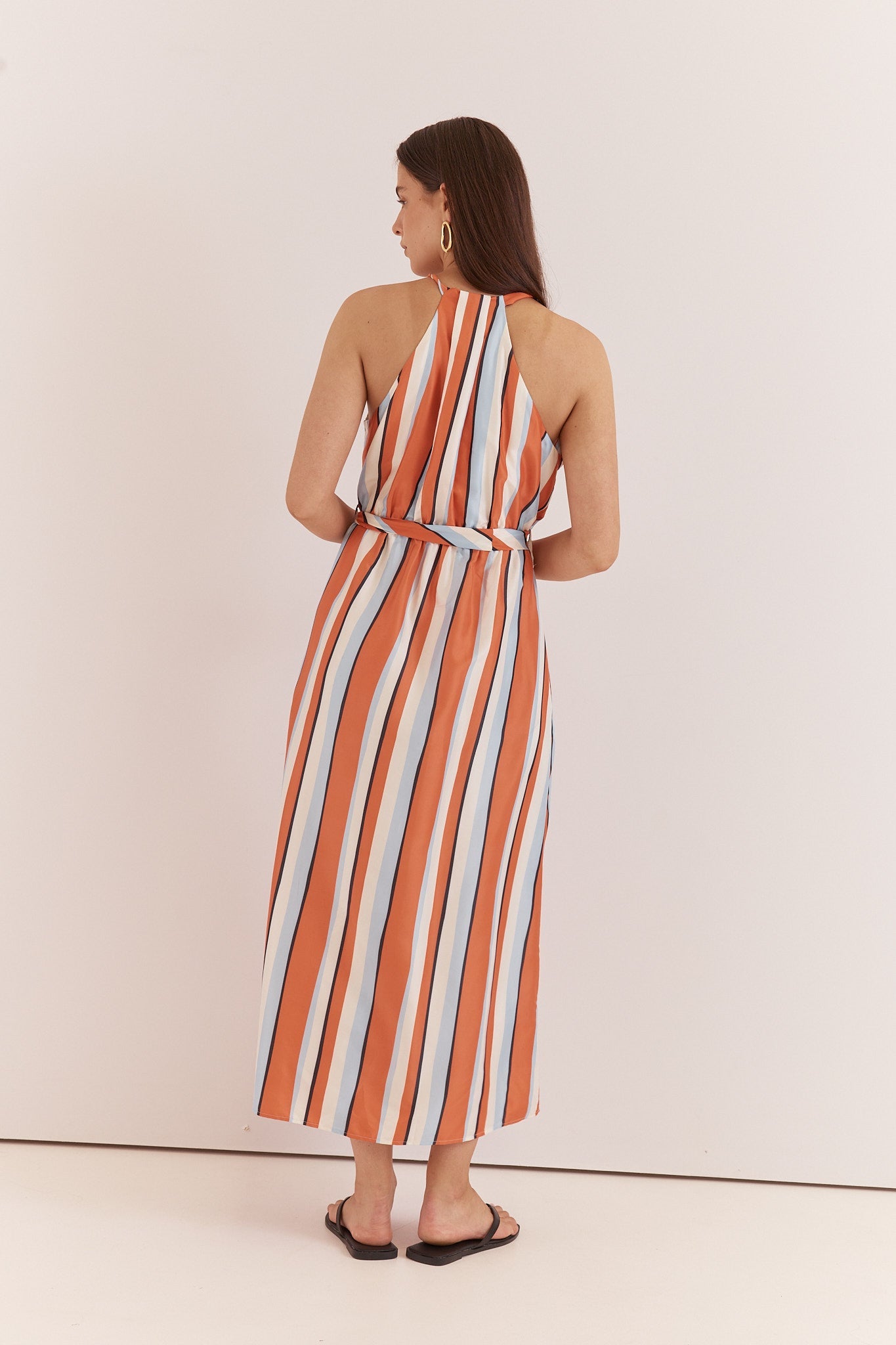Sass Clothing Carlene Twisted Maxi Dress (Multi Stripe Print)