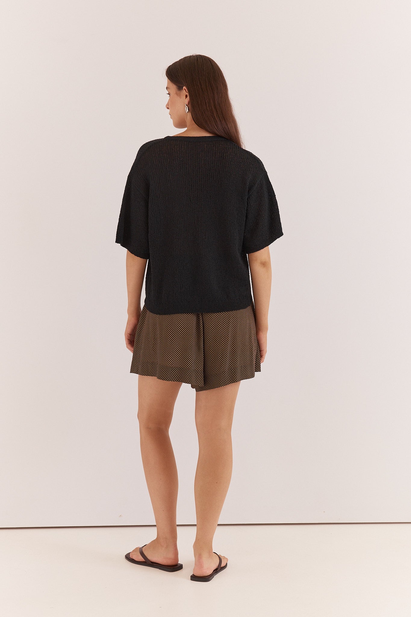 Sass Clothing Noni Relaxed Knit Tee (Black)