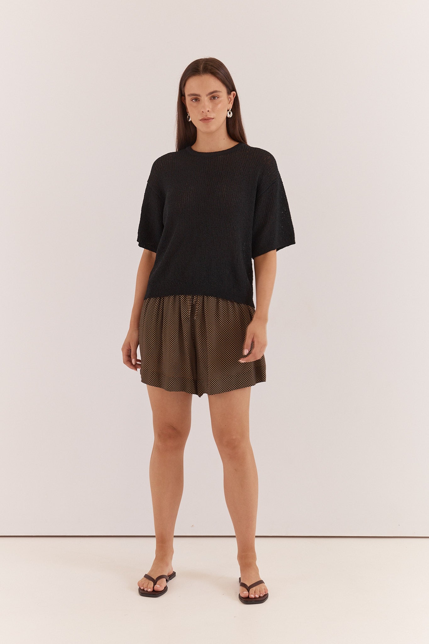 Sass Clothing Noni Relaxed Knit Tee (Black)