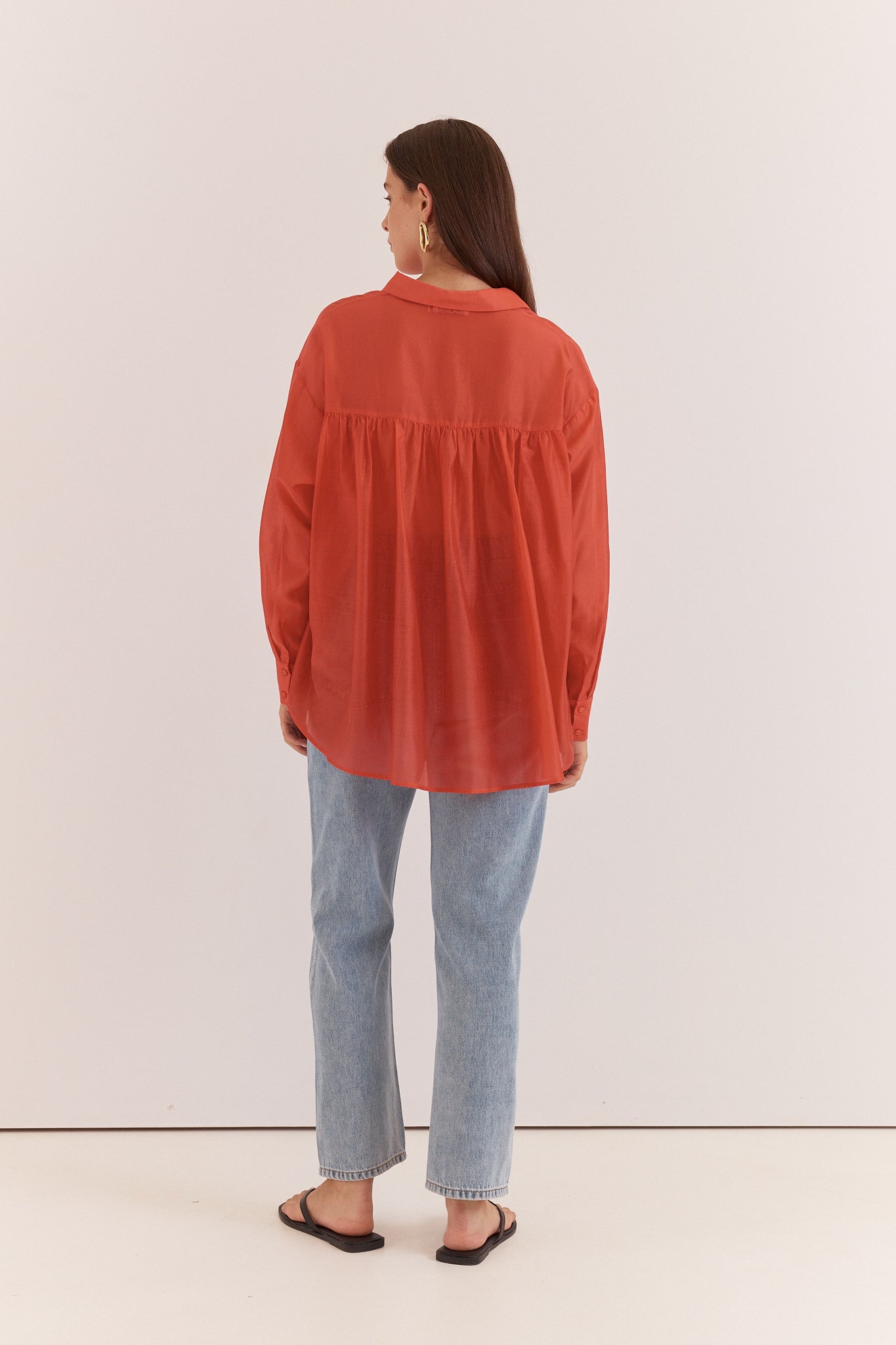 Sass Clothing Val Oversized Shirt (Burnt Orange)