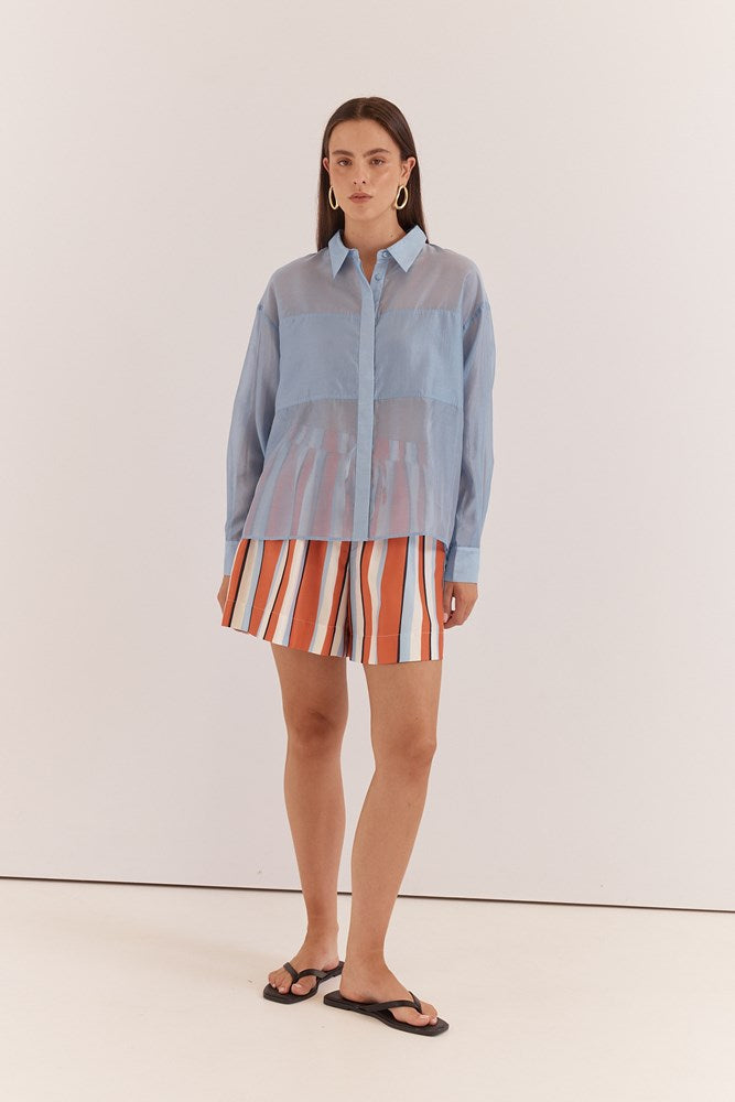 Sass Clothing Val Oversized Shirt (Pale Blue)