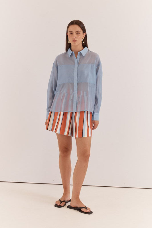Sass Clothing Val Oversized Shirt (Pale Blue)