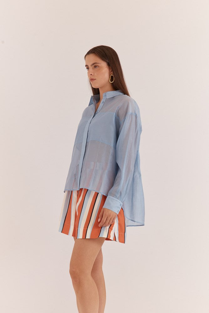 Sass Clothing Val Oversized Shirt (Pale Blue)