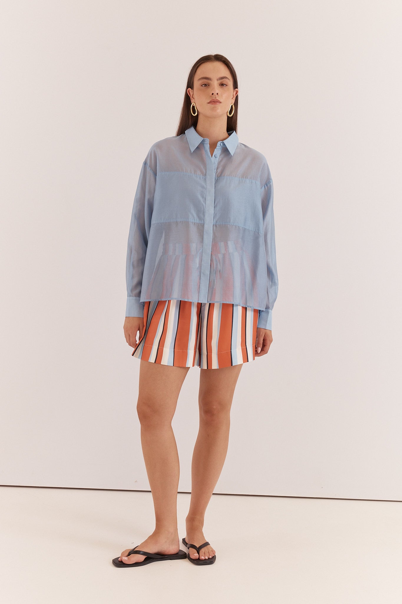 Sass Clothing Val Oversized Shirt (Pale Blue)