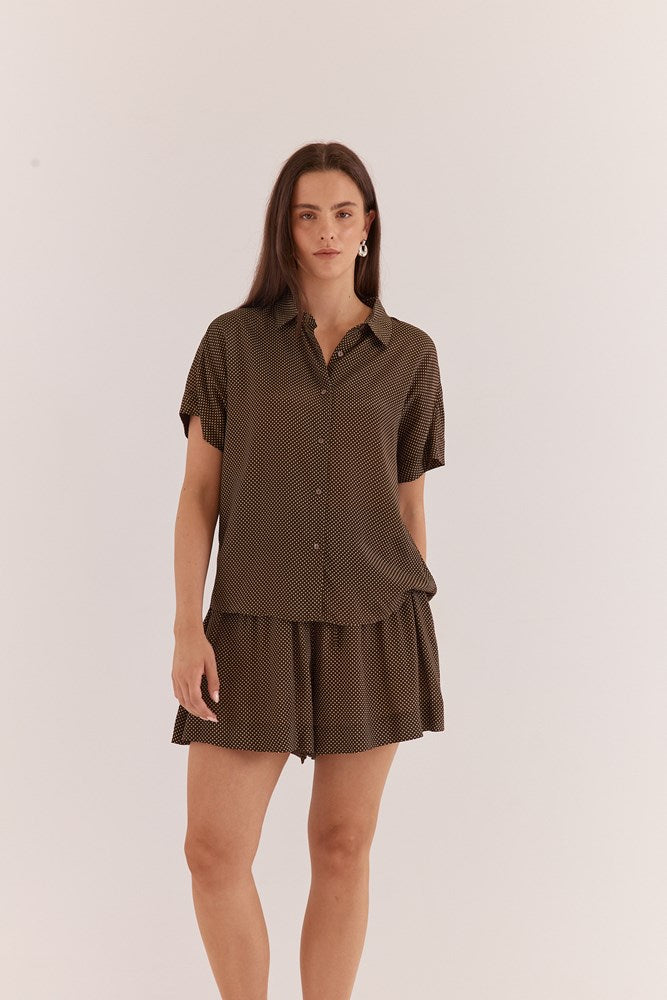 Sass Clothing Lune Relaxed Short (Micro Dot)
