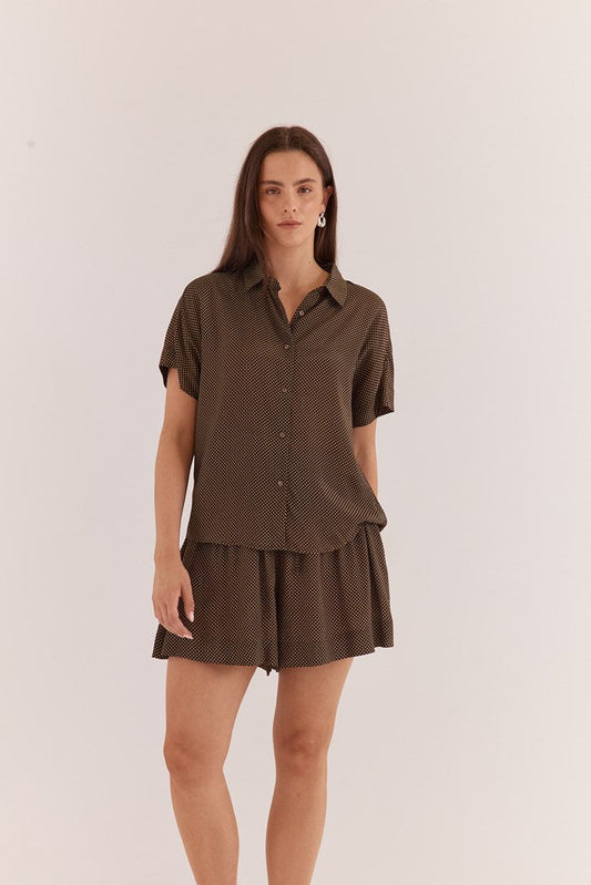 Sass Clothing Lune Relaxed Short (Micro Dot)