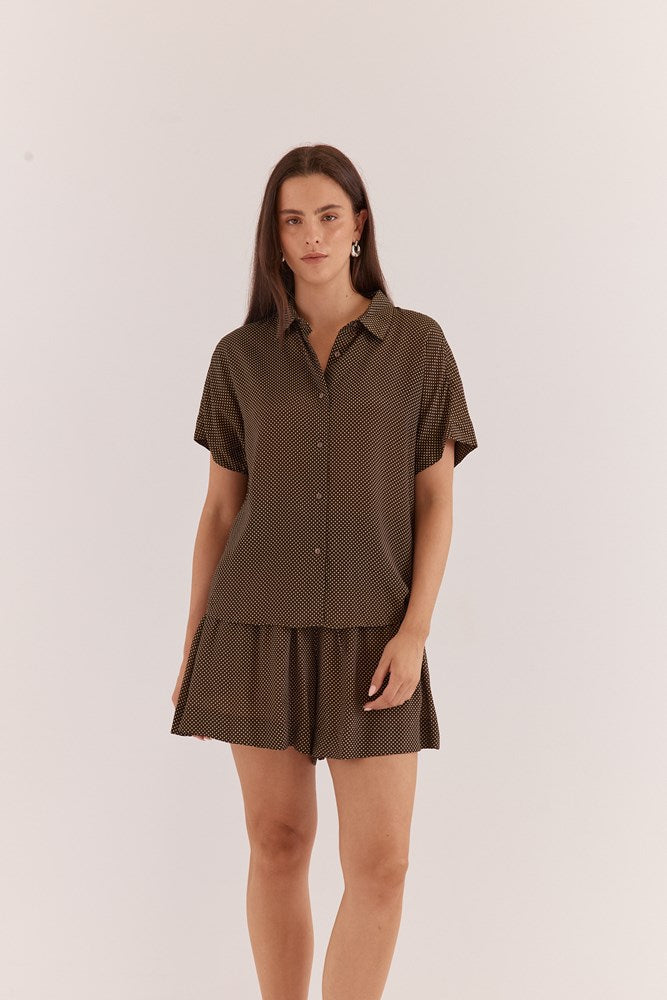 Sass Clothing Rowie Short Sleeve Shirt (Micro Dot)
