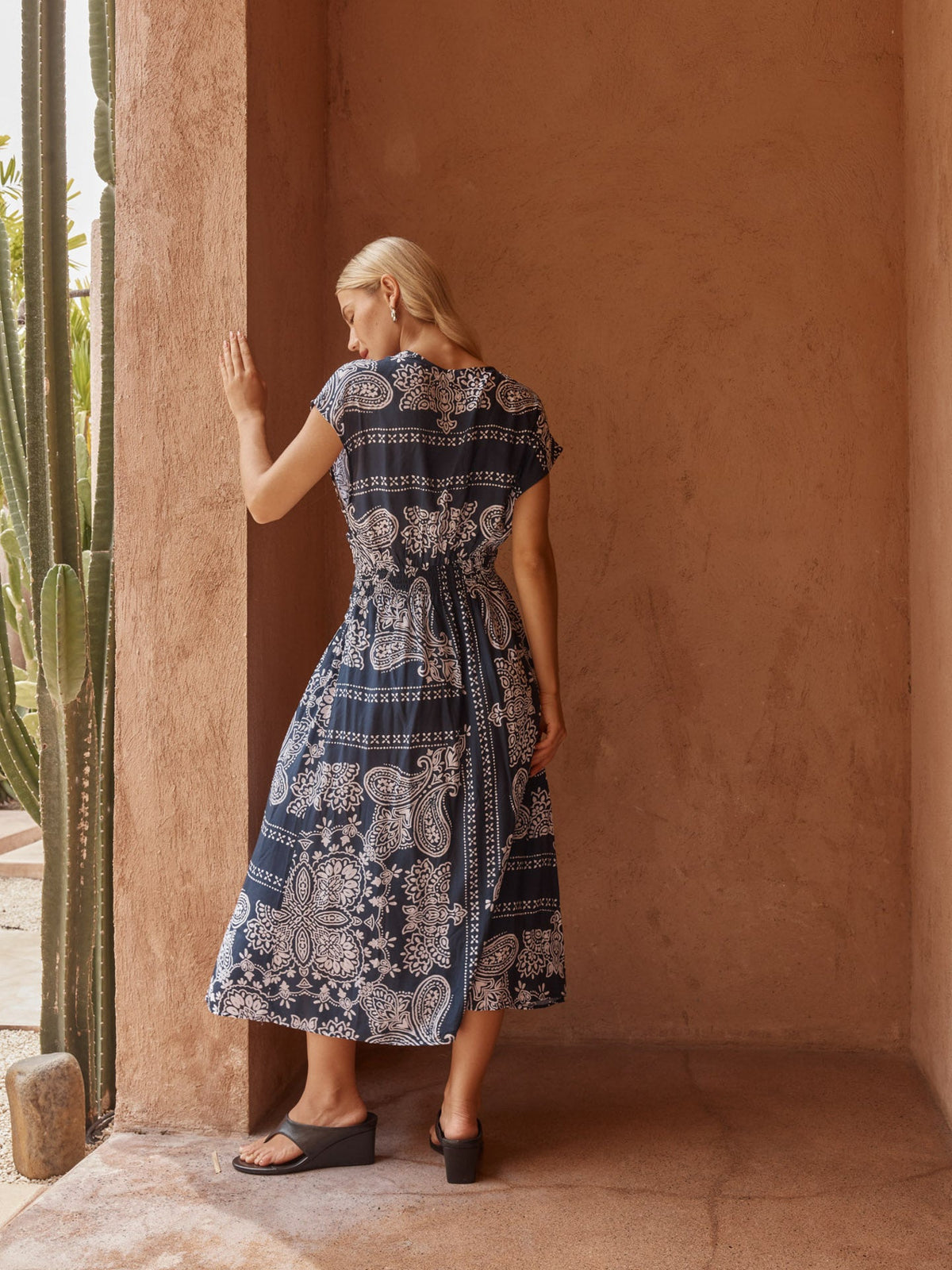 Sass Clothing Zendeya Twist Midi Dress (Bandana Print)