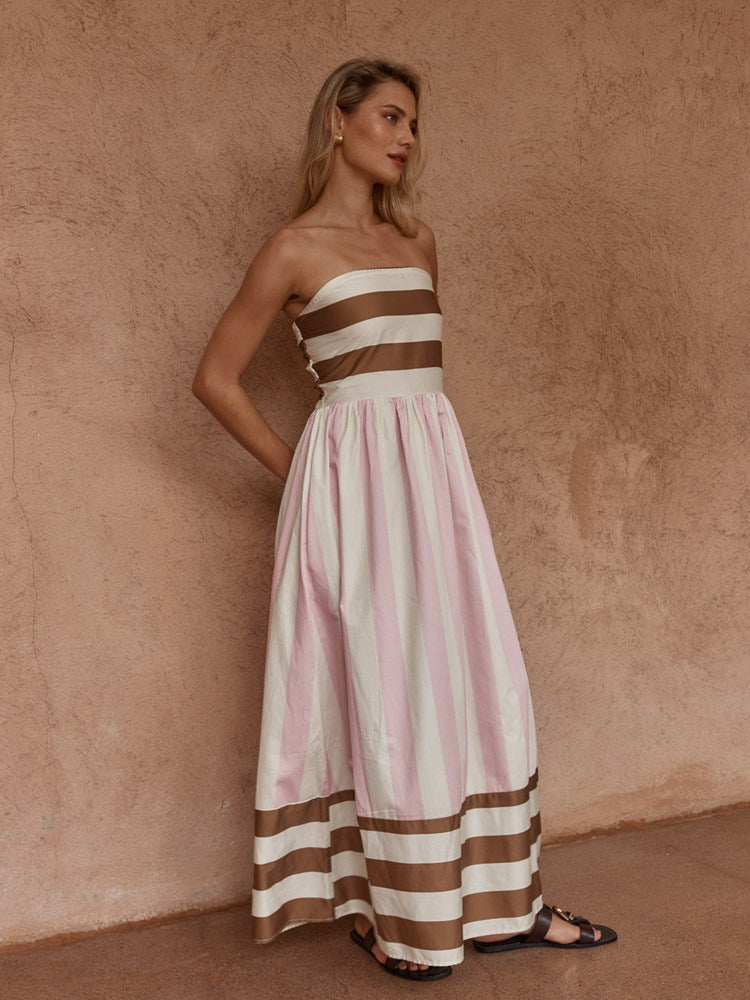 Sass Clothing Nea Spliced Strapless Dress (Neapolitan)