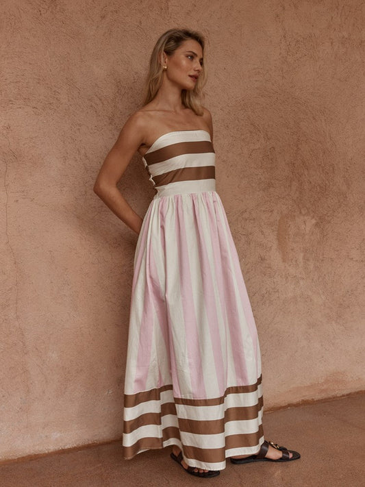Sass Clothing Nea Spliced Strapless Dress (Neapolitan)