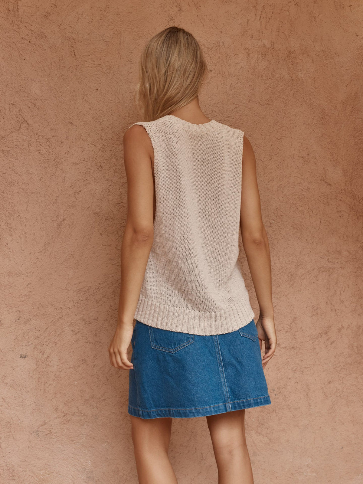 Sass Clothing El Knit Vest (Fawn)