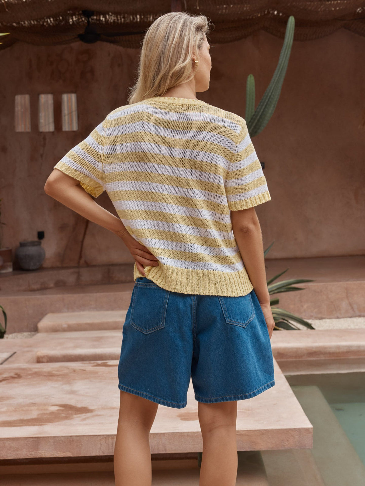 Sass Clothing Jules Stripe Tee (Lemon / White)