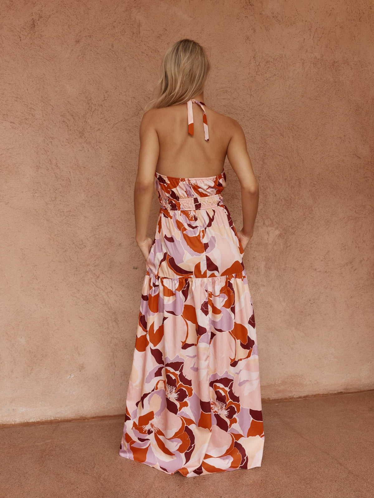 Sass Clothing Reese Halter Dress (Peony Print)