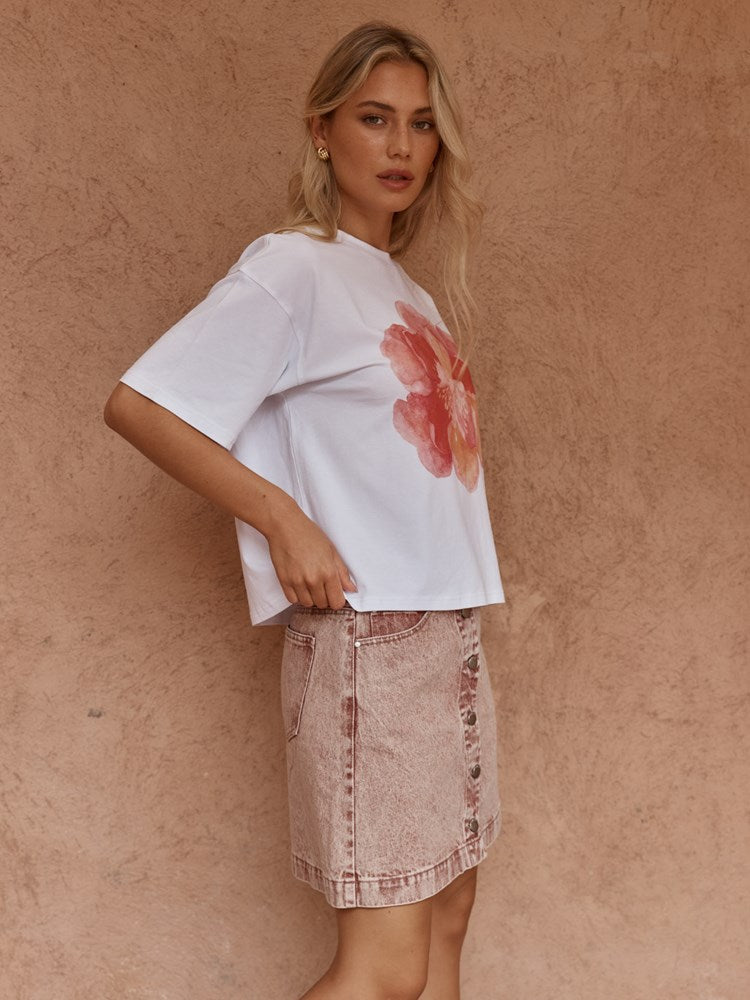Sass Clothing Salore Printed Tee (Peony Print)