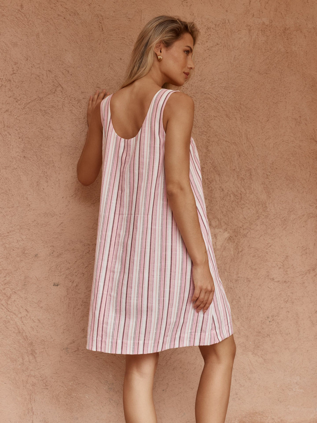 Sass Clothing Nikolai Multi Stripe Mini Dress (Pink Multi)
