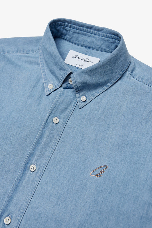 Image of Jeans. Productname: Anthony Squires Kane - Light Blue Denim Shirt in Blue colour by brand - Anthony Squires