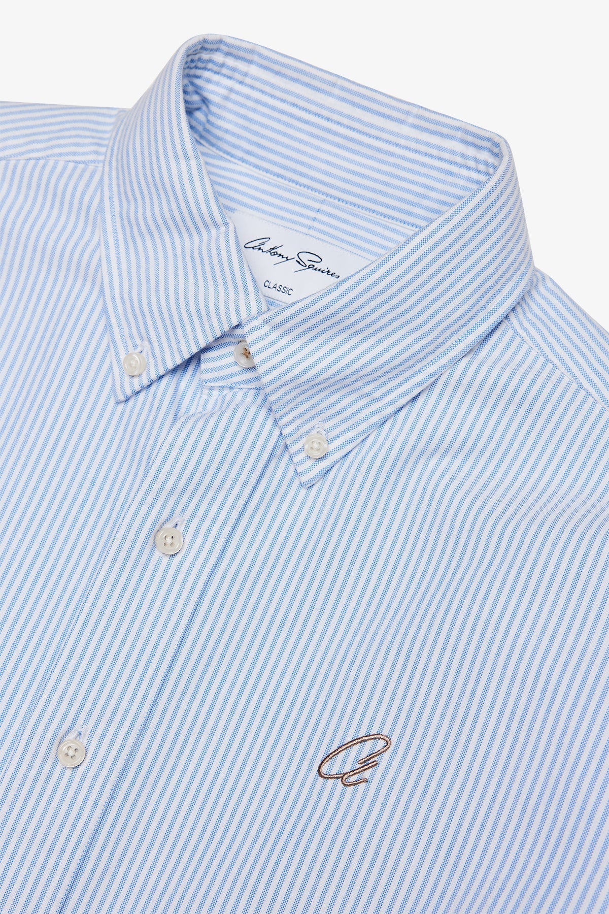 Image of Shirts. Product name - Kane Light Blue Stripe Shirt in Blue colour by brand - Anthony Squires