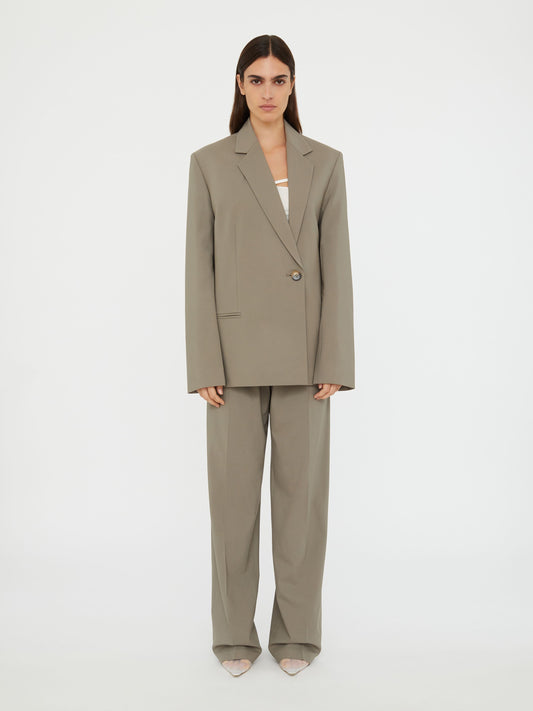 Image of Coats & Jackets. Product name - Release Wool Blazer in Eucalypt colour by brand - Christopher Esber
