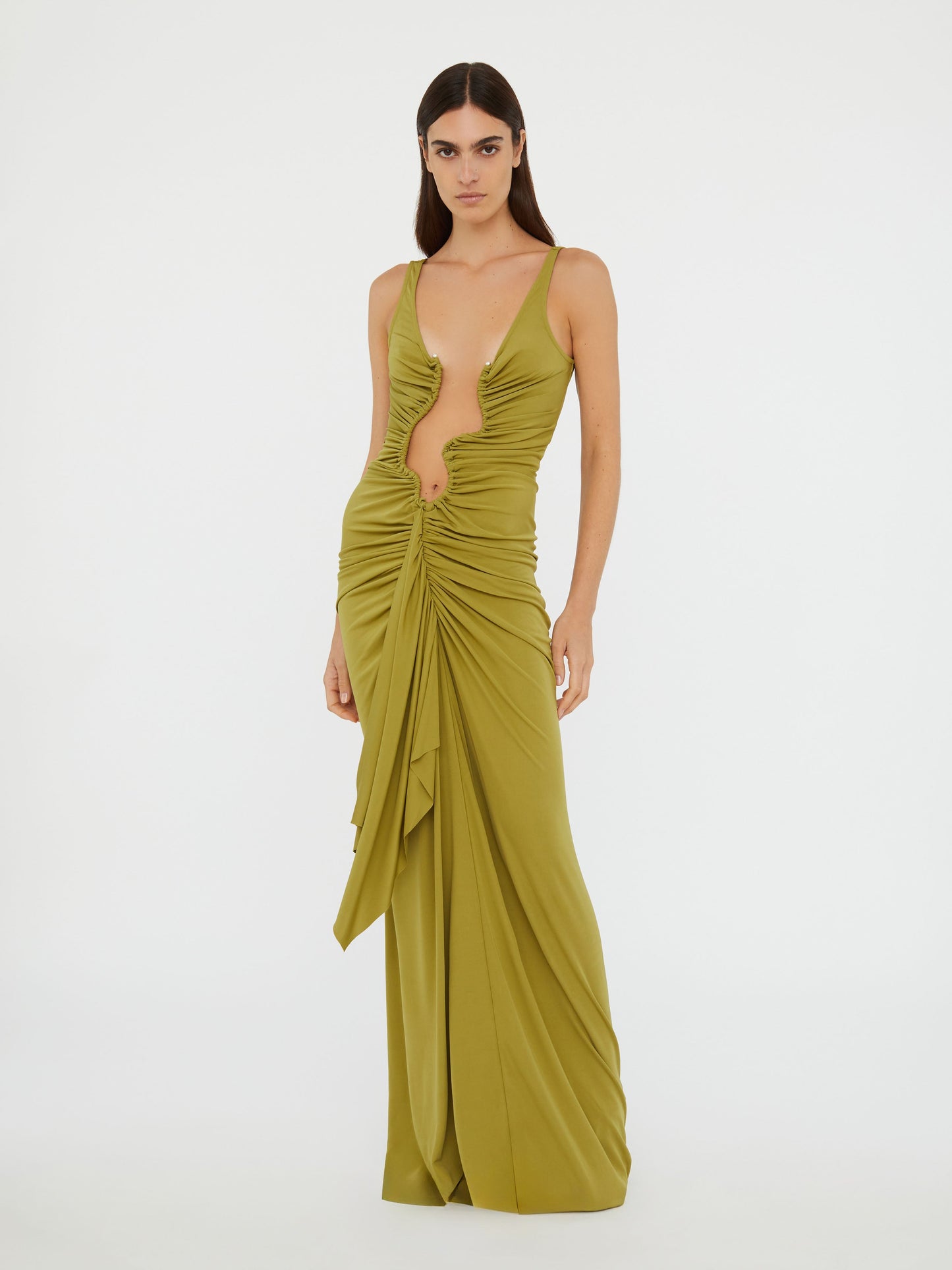 Christopher Esber Salacia Jersey Drape Dress (Cedar)