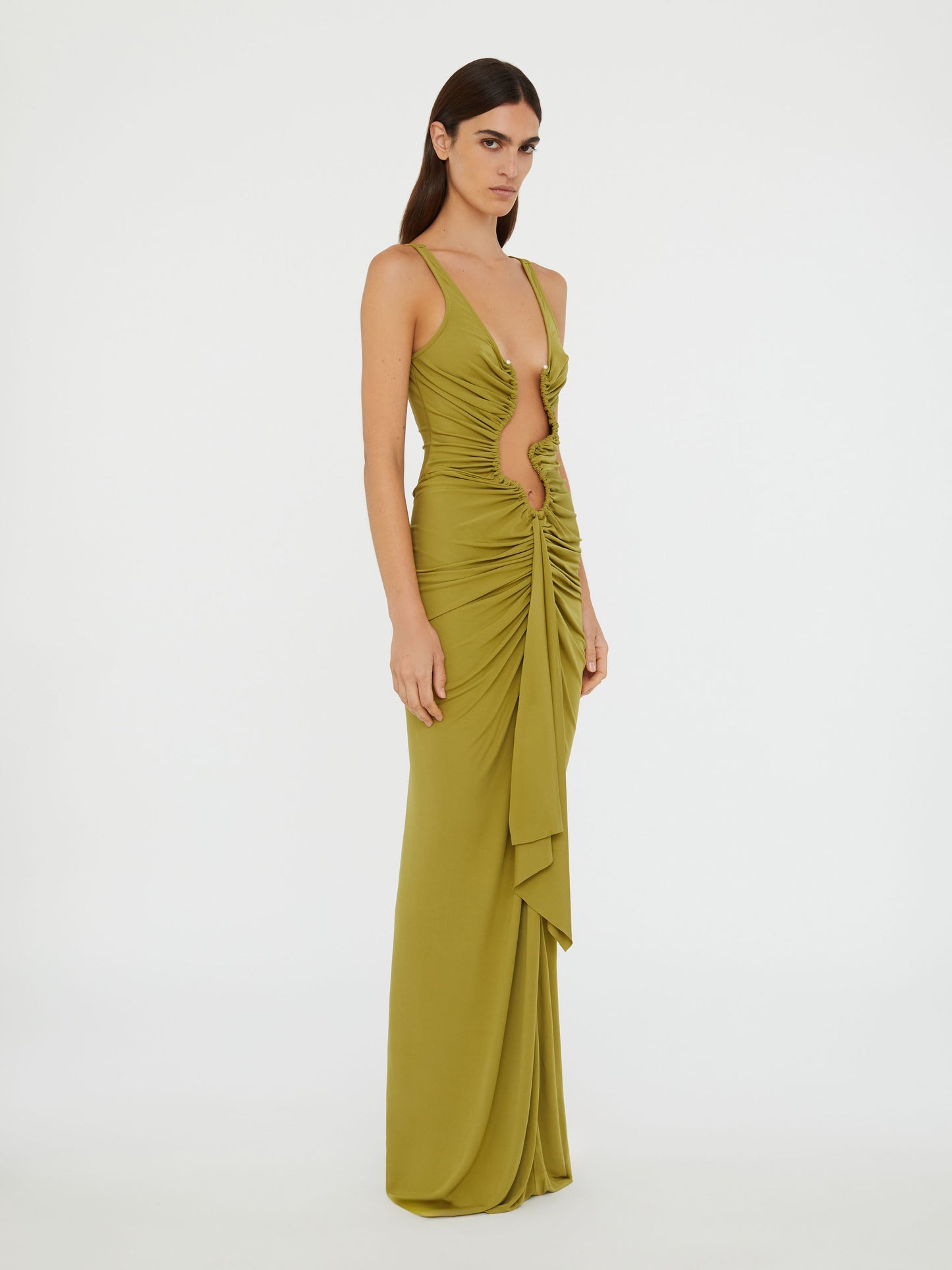 Christopher Esber Salacia Jersey Drape Dress (Cedar)