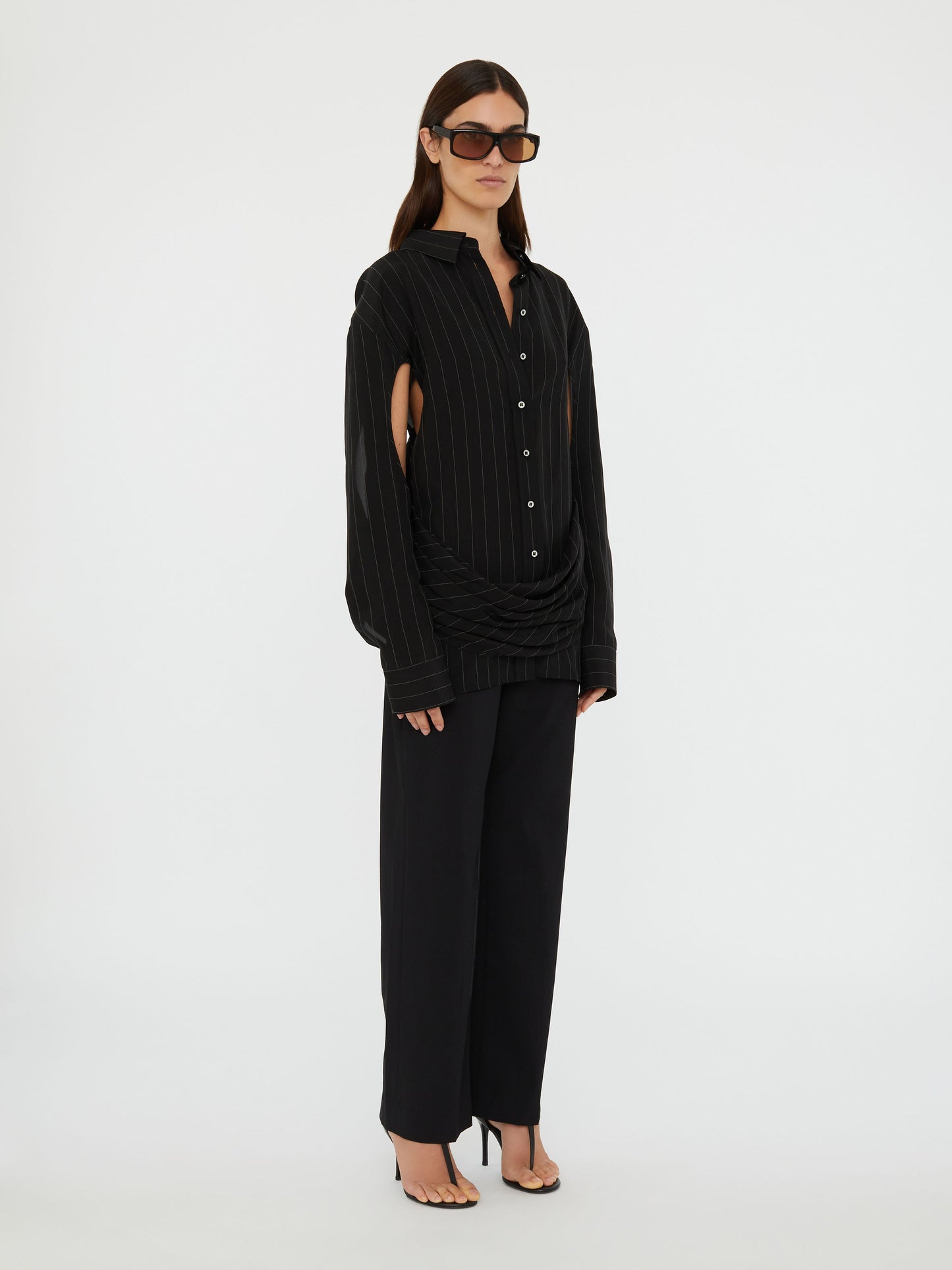 Christopher Esber Crossover Drape Shirt (Ecru)