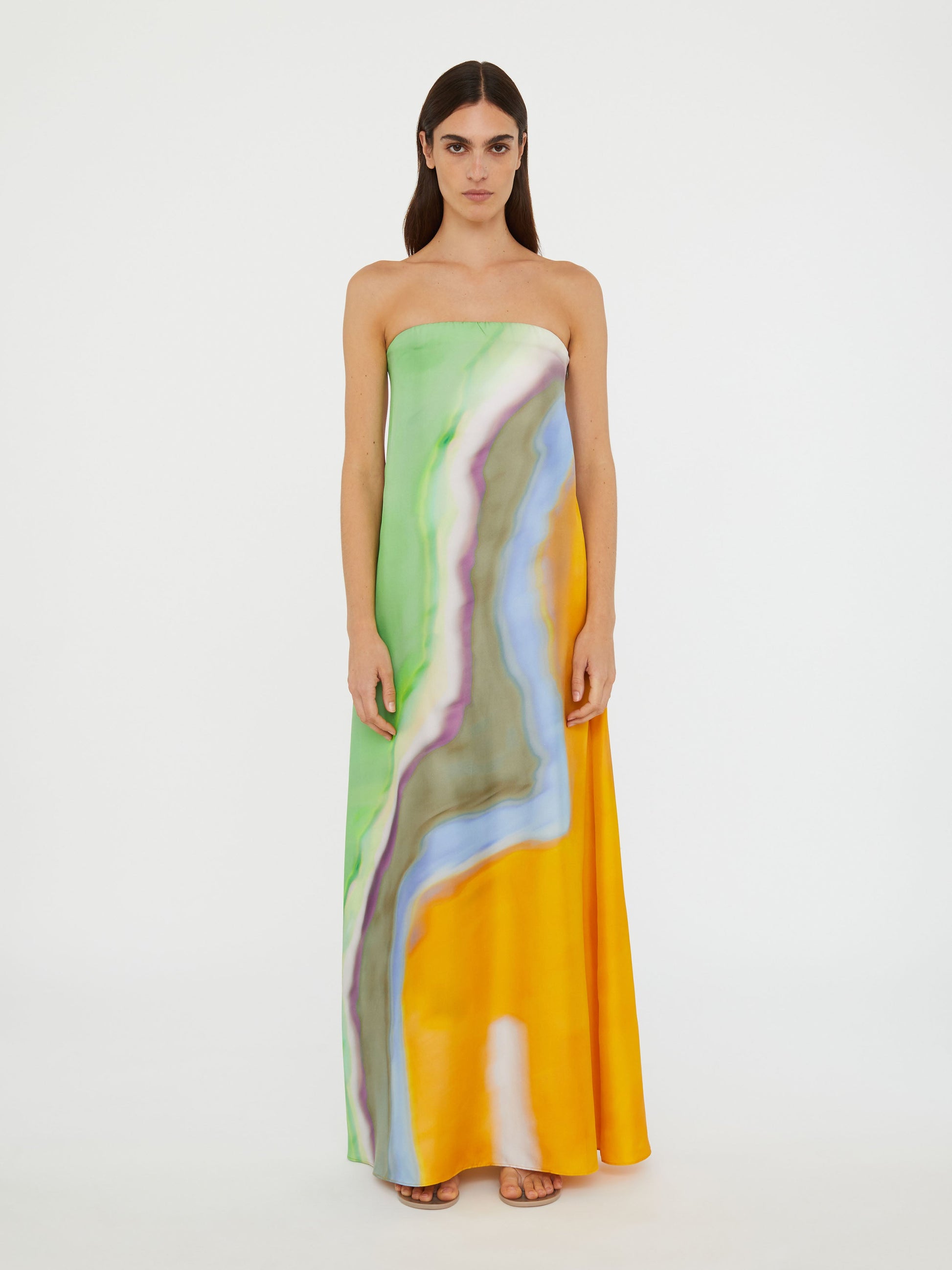 Image of Dresses. Productname: Christopher Esber Aura Silk Strapless Dress in Print colour by brand - Christopher Esber