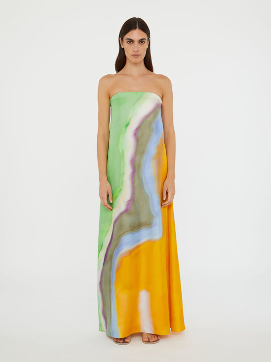 Image of Dresses. Productname: Christopher Esber Aura Silk Strapless Dress in Print colour by brand - Christopher Esber