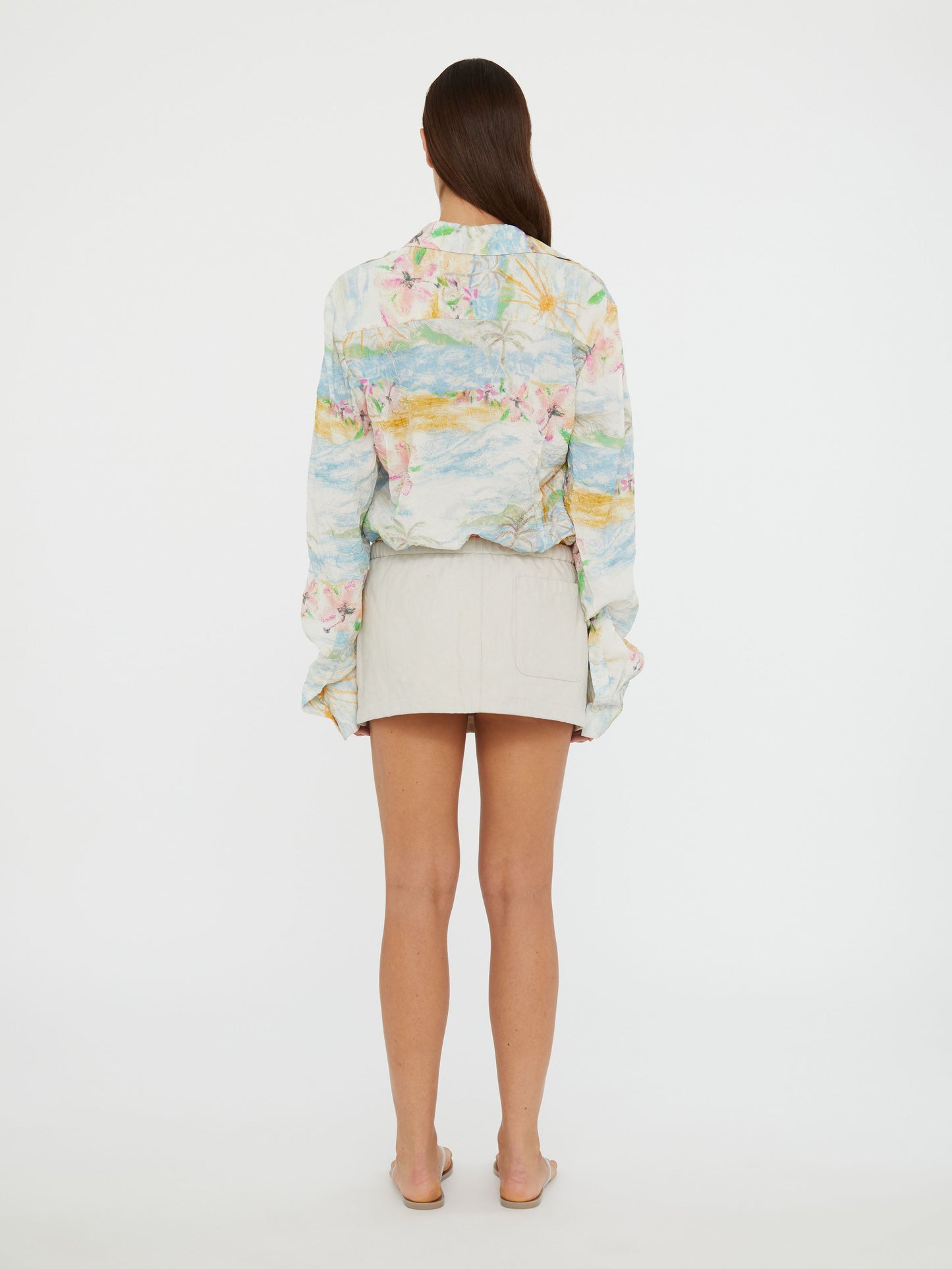 Christopher Esber Crushed Belted Mini Skirt (Cloud)