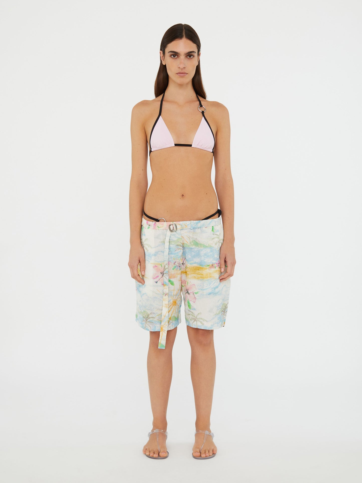Image of a model wearing Shorts. Productname: Christopher Esber Crimped Bahia Short in Short colour by brand - Christopher Esber