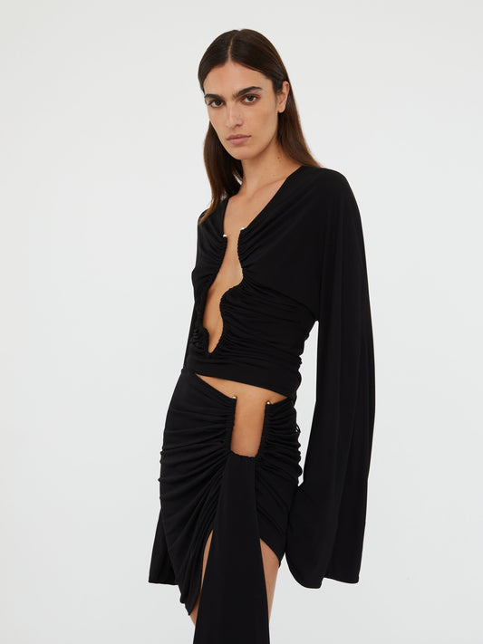 Christopher Esber Arced Palm Micro Skirt (Black)