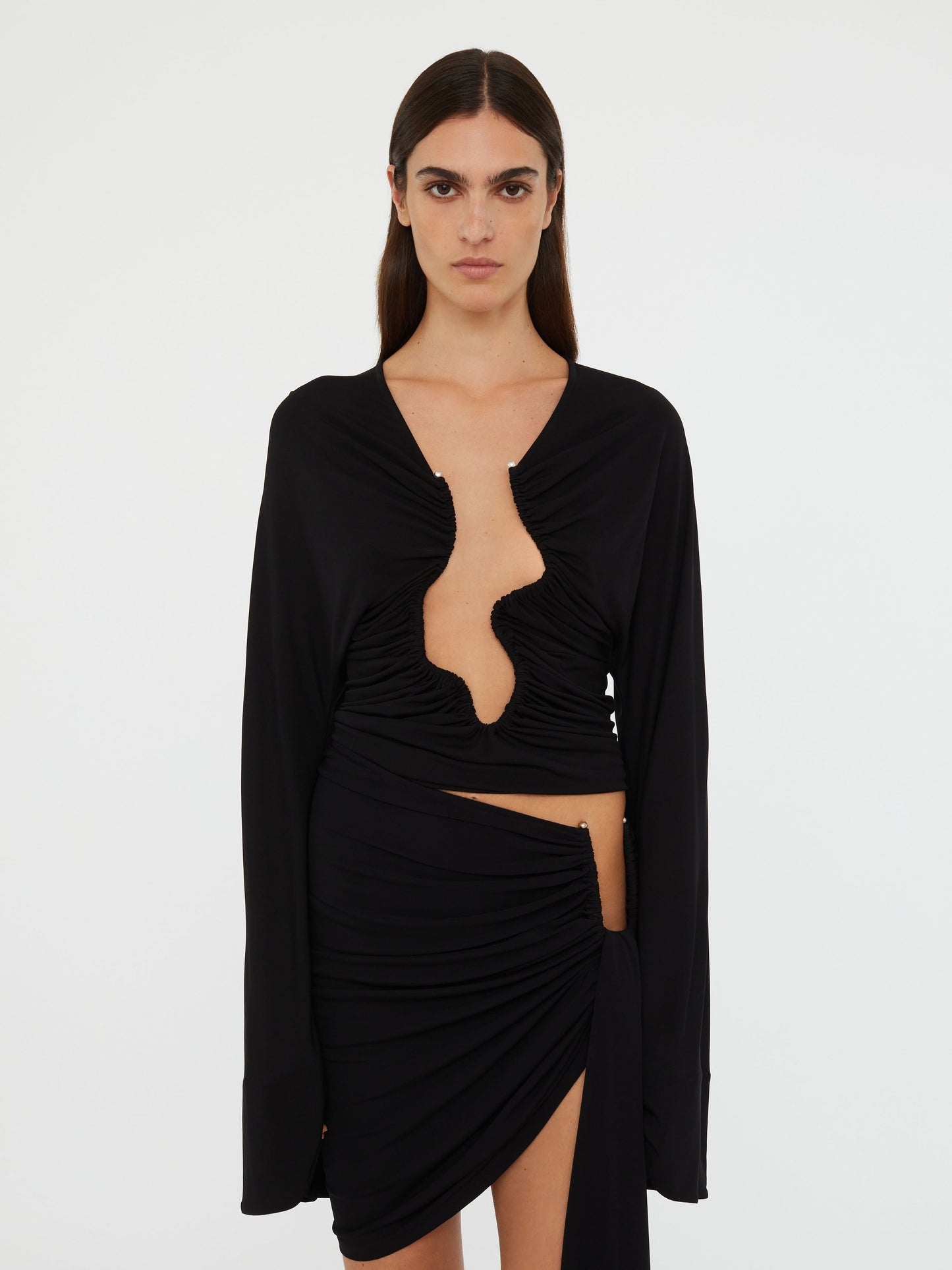 Christopher Esber Arced Palm Micro Skirt (Black)