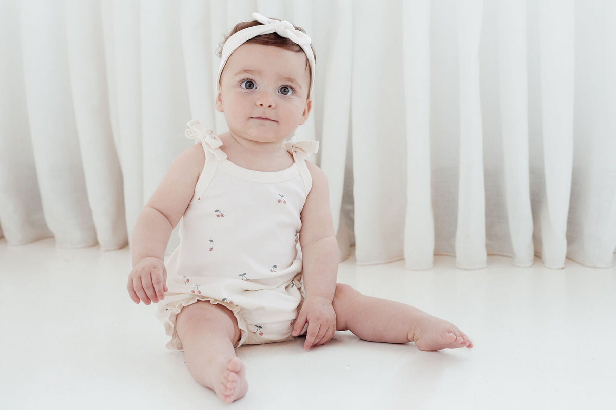 Cherry Bubble Tie Romper