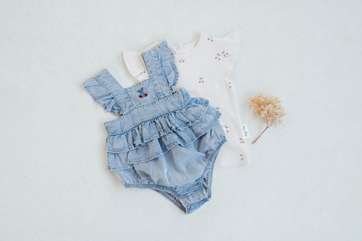 Cherry Flutter Sleeve Top