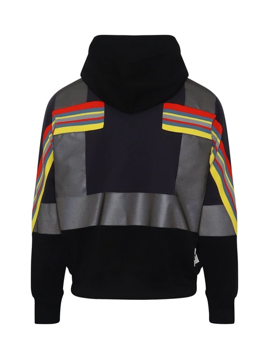 Image of a model wearing Outerwear. Productname: FACETASM Fireman Rib Hoodie in BLACK colour by brand - FACETASM