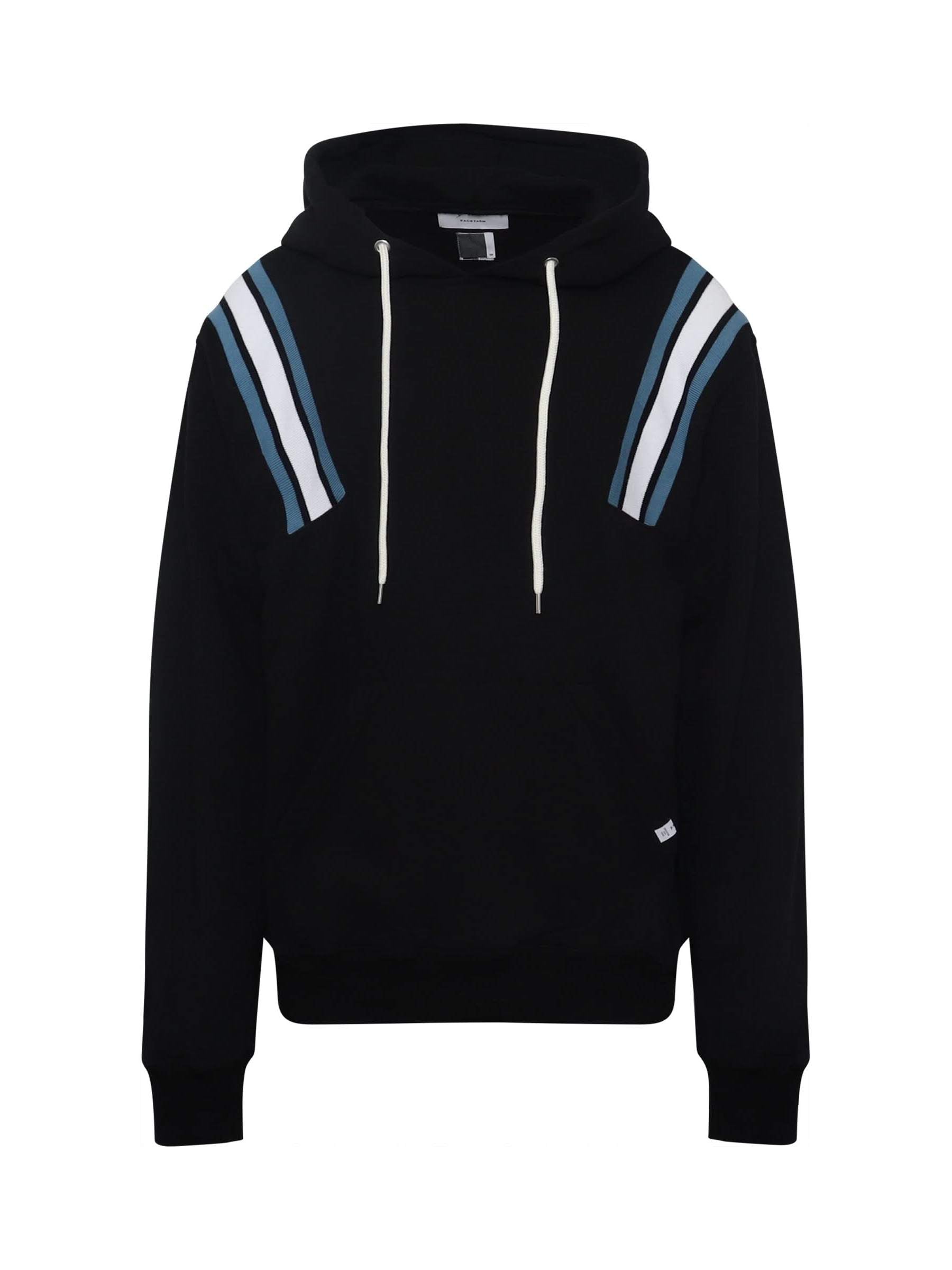 Image of a model wearing Outerwear. Productname: FACETASM Rib XXL Hoodie in BLACK colour by brand - FACETASM