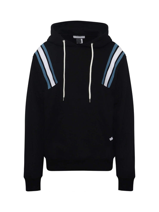 Image of a model wearing Outerwear. Productname: FACETASM Rib XXL Hoodie in BLACK colour by brand - FACETASM