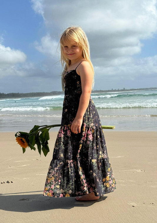 Image of Dresses. Productname: LITTLE AUGUSTE Sweetheart Maxi Dress in Black colour by brand - LITTLE AUGUSTE