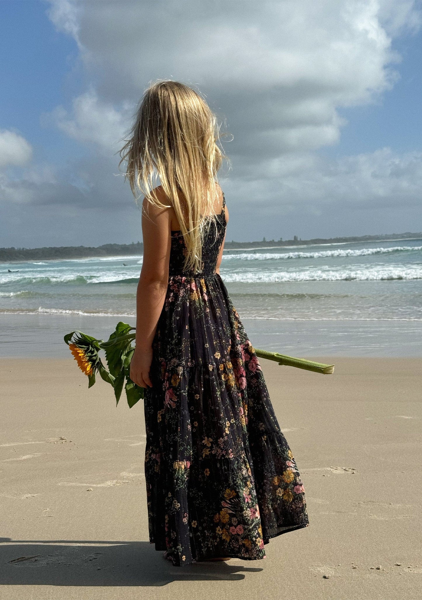 LITTLE AUGUSTE Sweetheart Maxi Dress (Black)