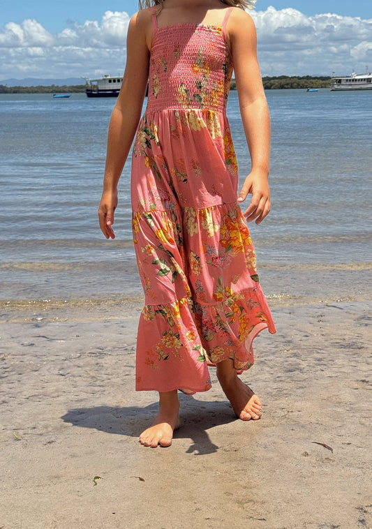 Image of Dresses. Productname: LITTLE AUGUSTE Sweetheart Maxi Dress in Pink colour by brand - LITTLE AUGUSTE